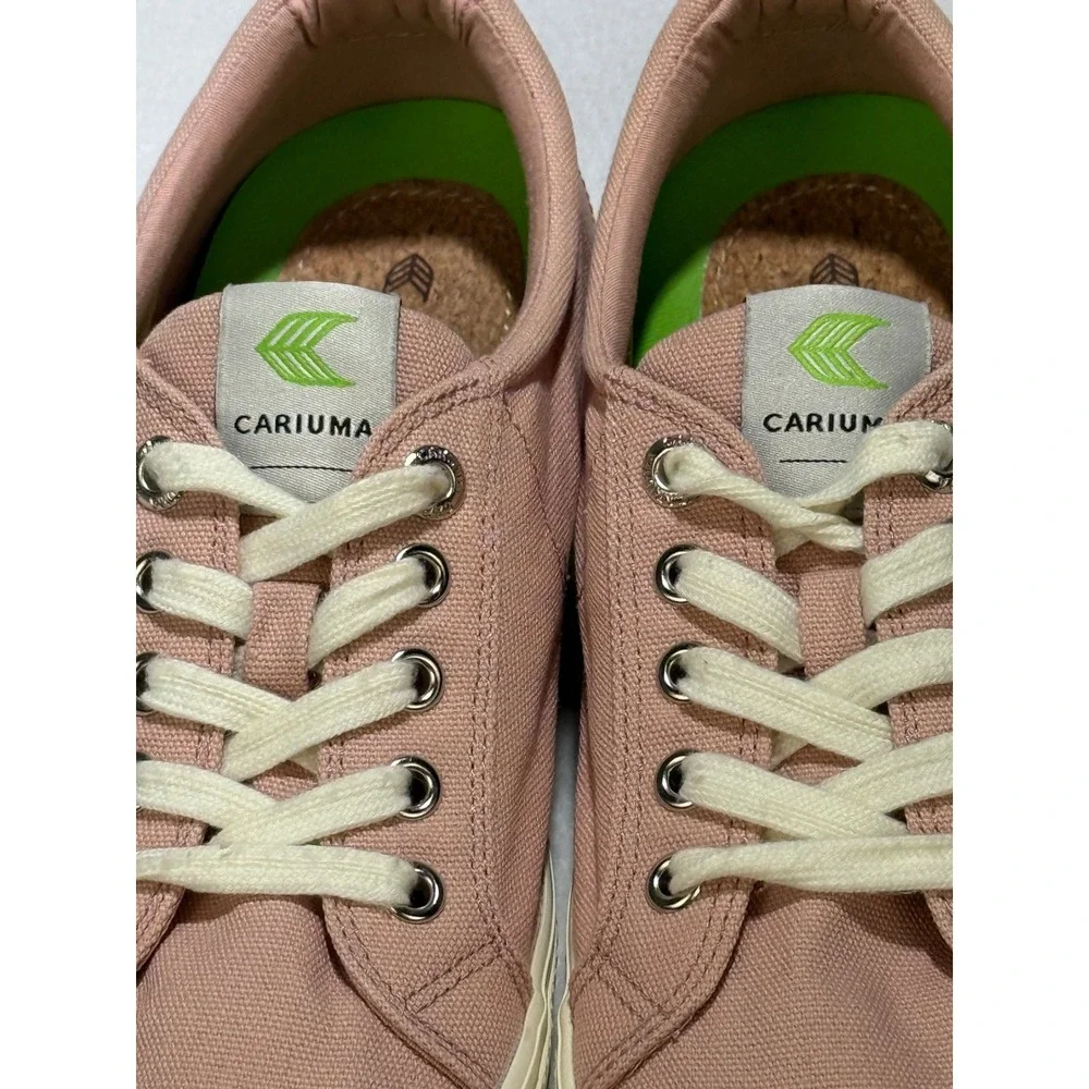 Cariuma‎ Pink Canvas Rose OCA Low Top Lace Up Cap Toe Vegan Sneakers Womens 9